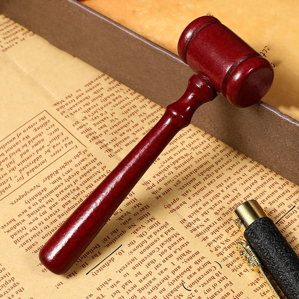 2 Pcs Judge Hammer Solid Wood Wooden Mallet Gavel Accessory Ornament Mini