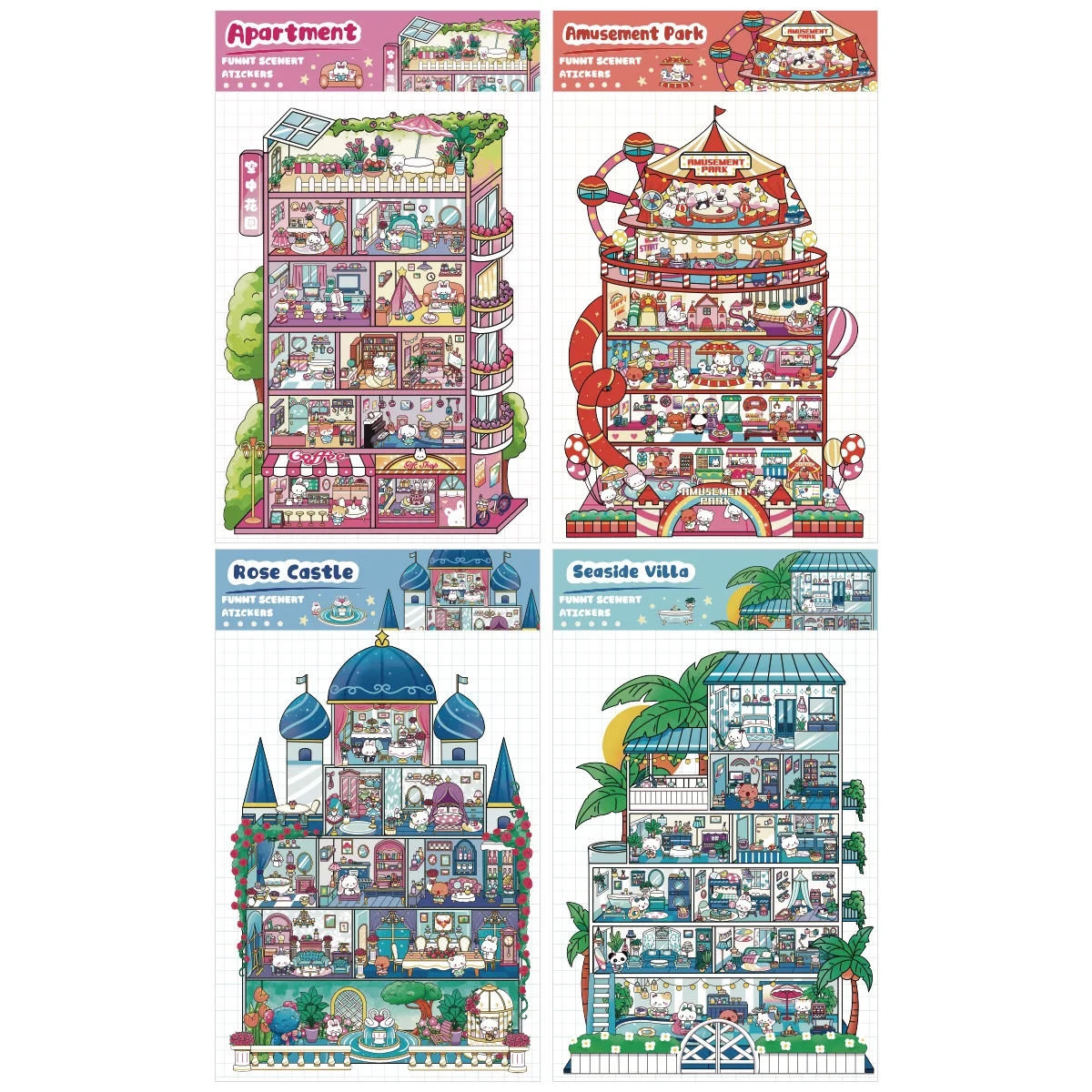 Landscaping DIY 3D Puzzles Sticker 3D Miniature House Stacked Laundry Display Scene Ledger Decorative Gift Sticker