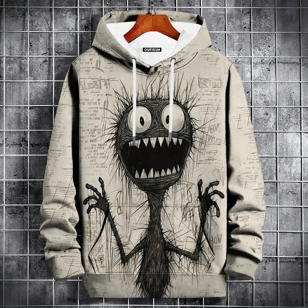 

Men's Animal Interest Hooded Sweatshirt Long Sleeve Cartoon Pattern Sport Shirt Casual Y2K Style Sport Shirt Autumn Clothing