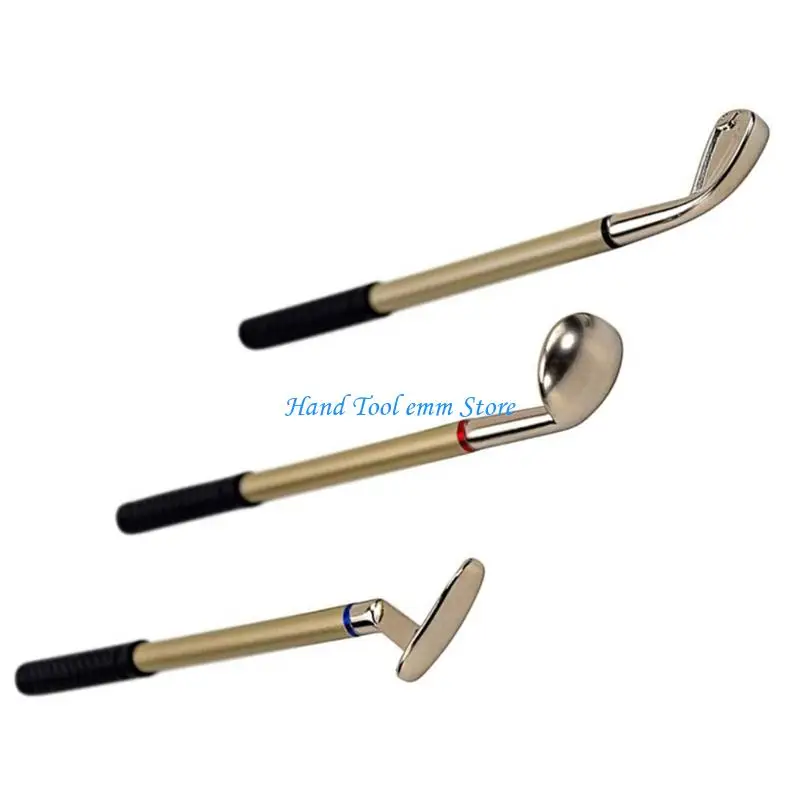 H37F Miniature Golf Bag Pen Storage Box Desk Organiser with 3 Golf Club Pen Men Birthday Gift Office Desk Decoration