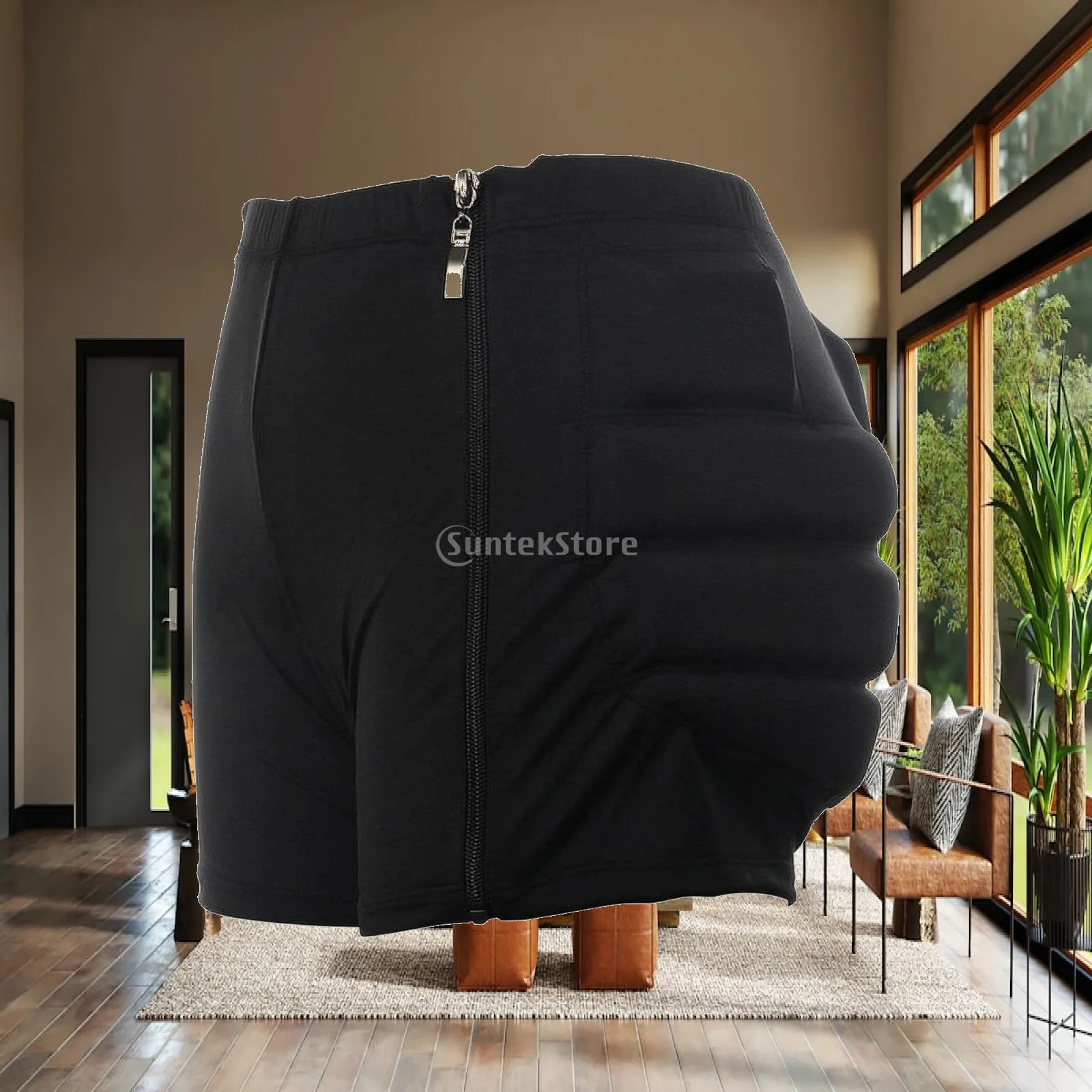 Ice Skating Impact-Resistant Shorts Black Padded Skating Shorts Elastic Waistband Tailbone Pants
