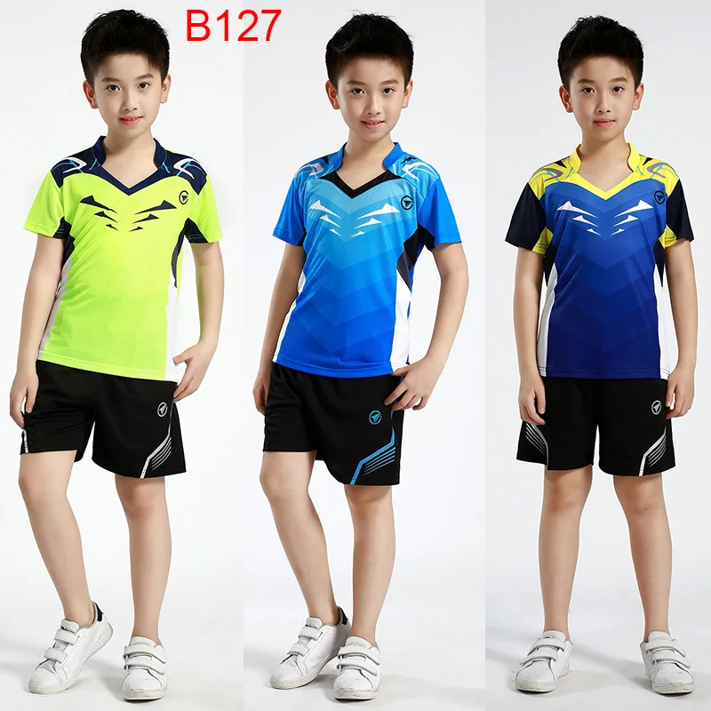 Custom name logos Children Sports t shirt Badminton shirt for kids Boys dry fit Table Tennis shirts boys Girls Running shirts