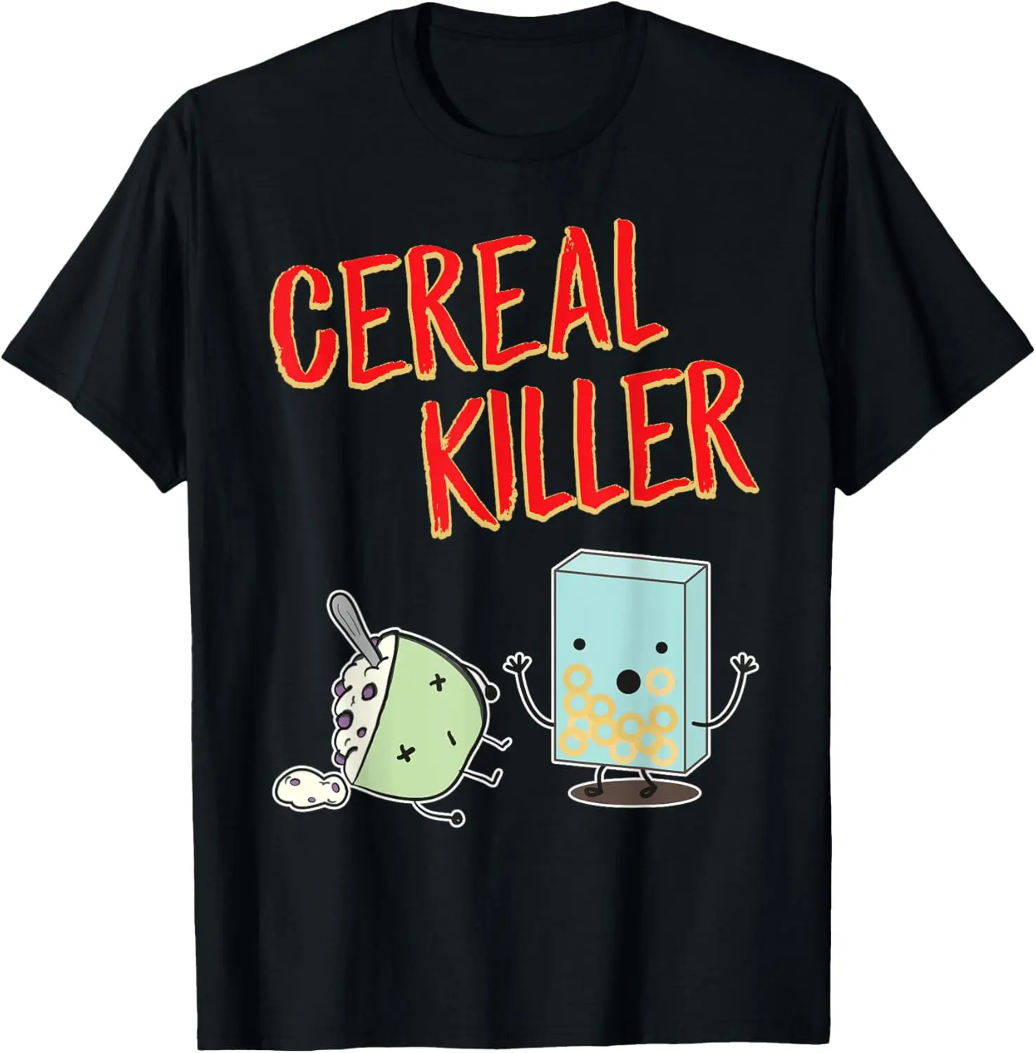 Funny Cereal Killer T-Shirt Food Graphic Tees Novelty Gifts T-Shirt