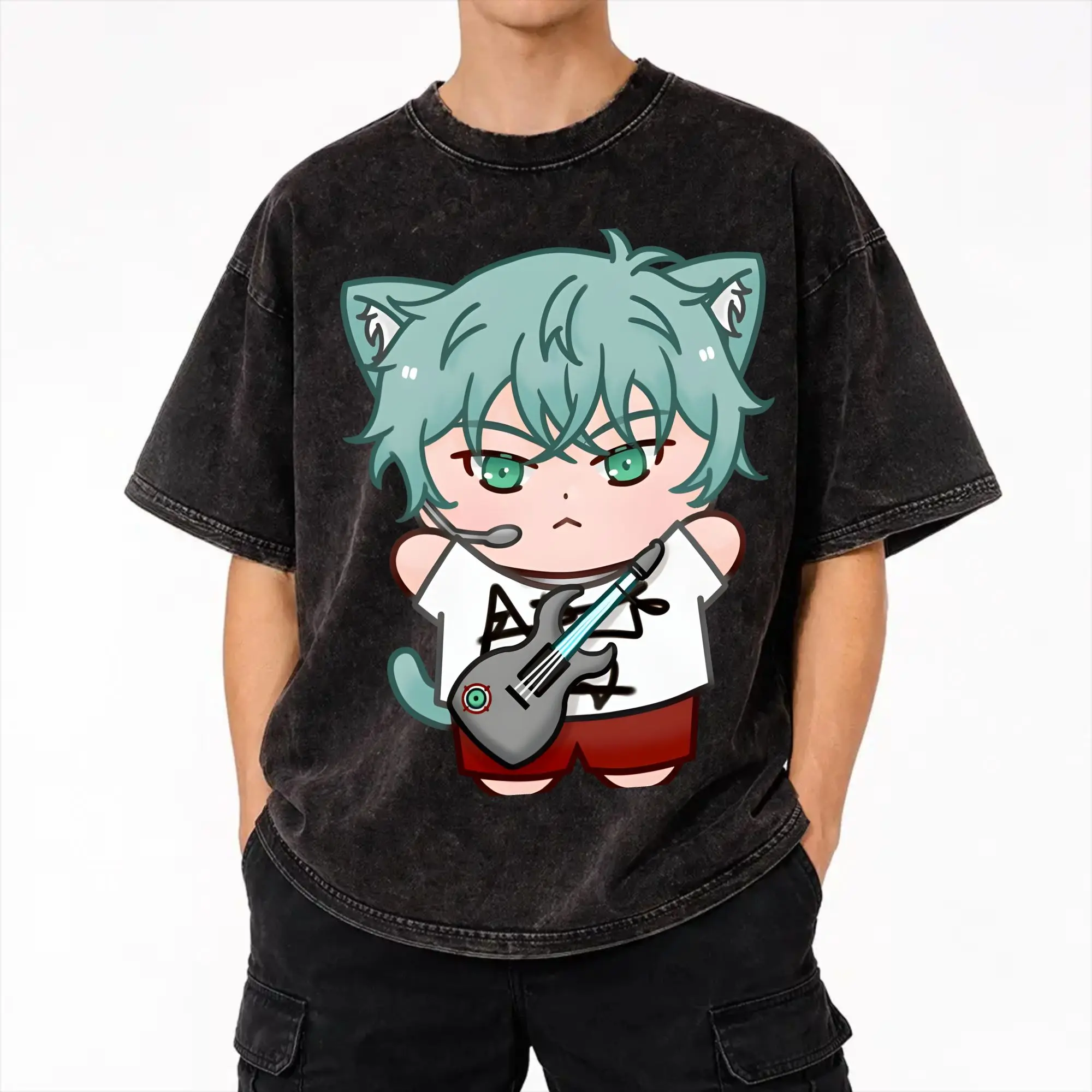 Alien Stage Sua Mizi Ivan Till T Shirt Hip Hop Washed Cotton High Street T-Shirt  Vintage for Men Women Streetwear