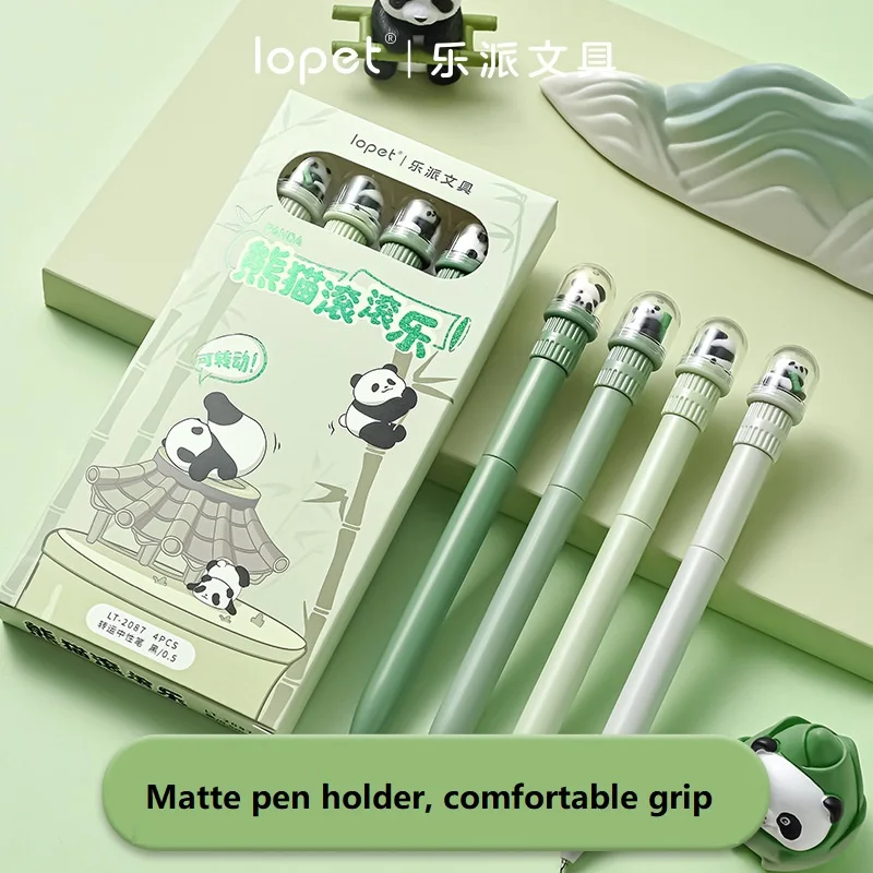 4/8 szt. Długopis żelowy Lopet Retro Panda, Kawaii Śliczny Ins Gładki i Łatwy w Pisaniu ST Podpis canetas 0.5mm Czarny wkład artykuły papiernicze — zdjęcie produktu 3