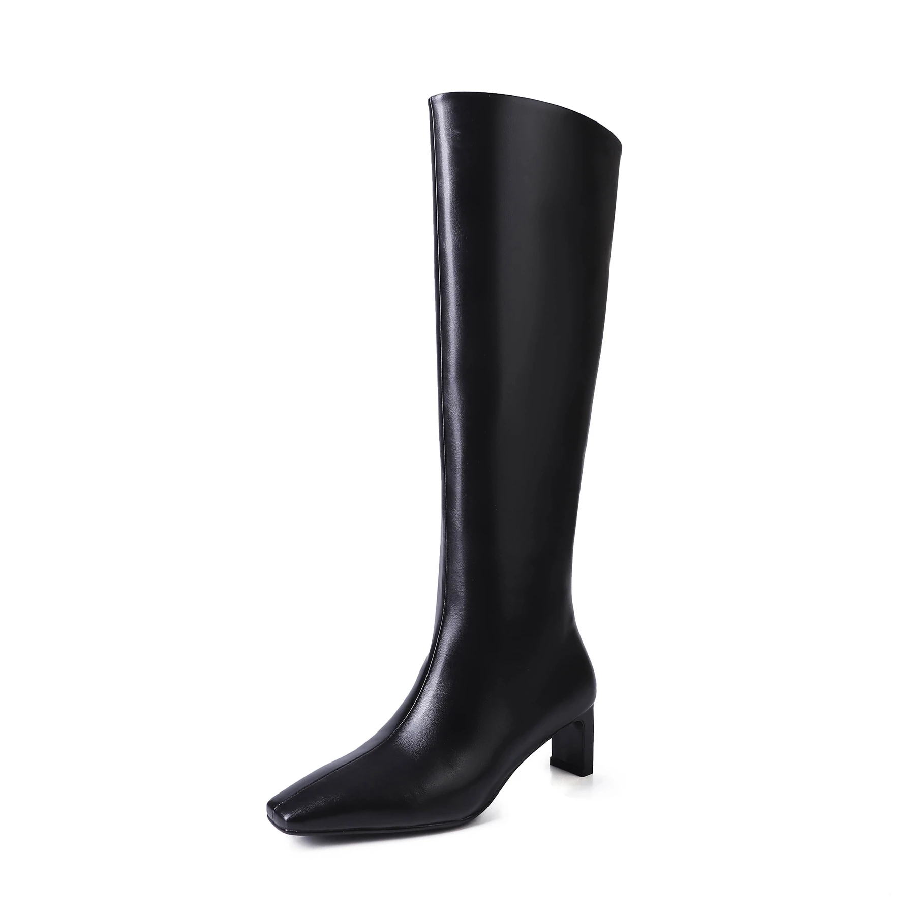 Krazing Pot Cow Split Leather High Heels Modern Stretch Boots Casual Winter Fall Elegant Classics Brand Women Thigh High Boots