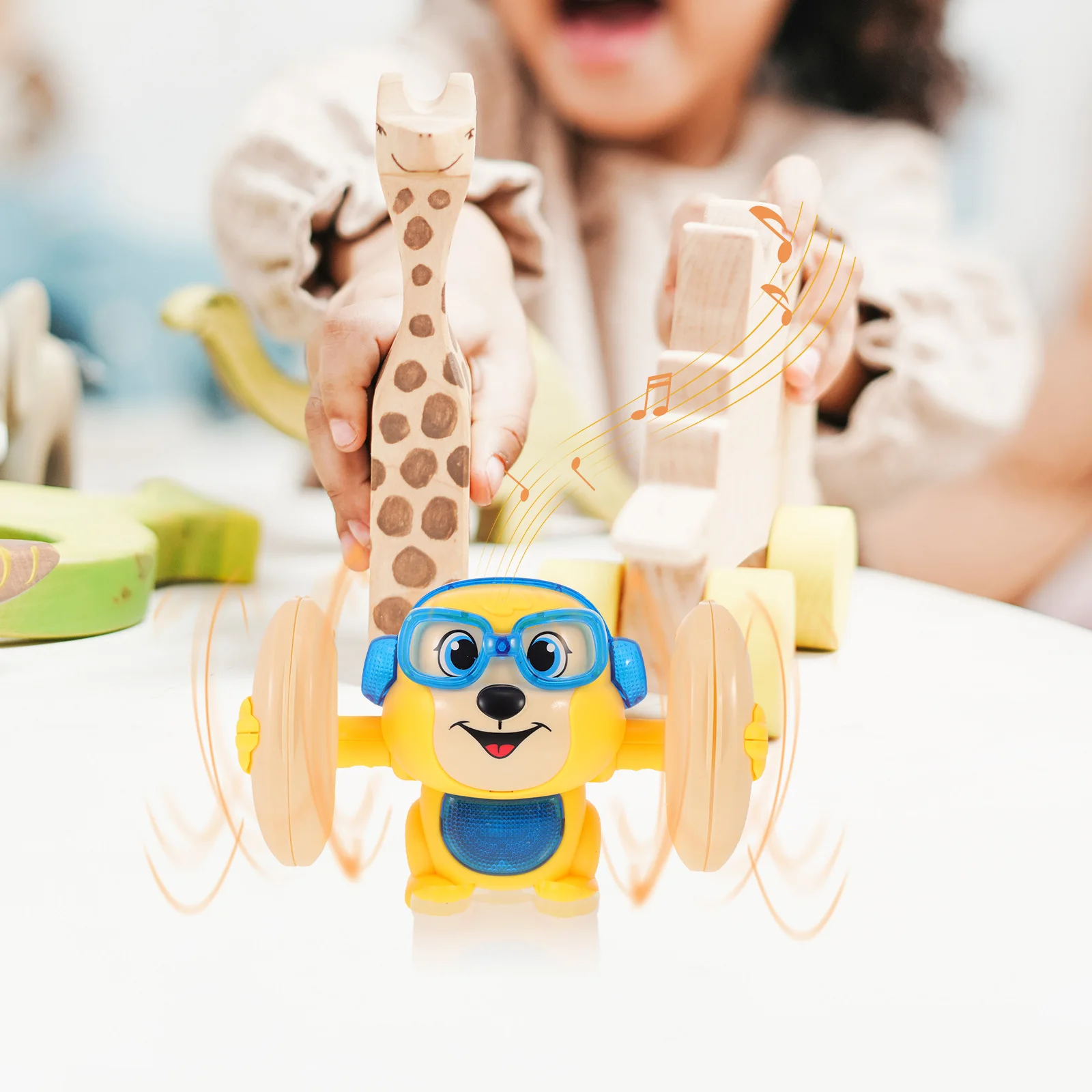 Electric Tumbling Monkey Sound Control Voice Rolling Bright Color Educational Music Game Brain Development Children Play