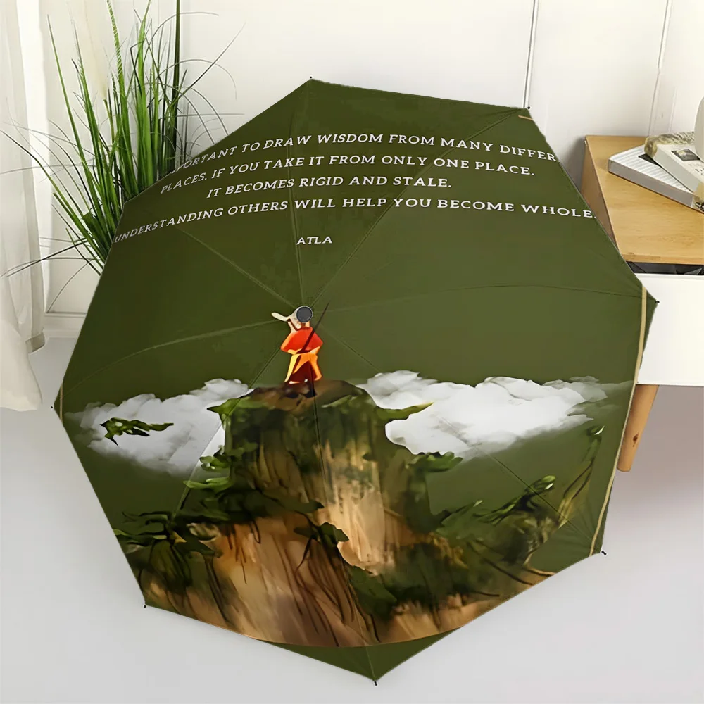 

Avatar: The Last Airbender Aang Wisdom Quote Mountain Art Automatic Tri-Fold Umbrella, Waterproof Anti-UV Windproof Compact Trav