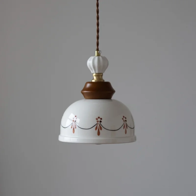 IWHD скандинавский минимализм светодиодные подвесные светильники для обеденного стола прикроватный домашний декор железный навес белый керамический подвесной светильник Luminaria