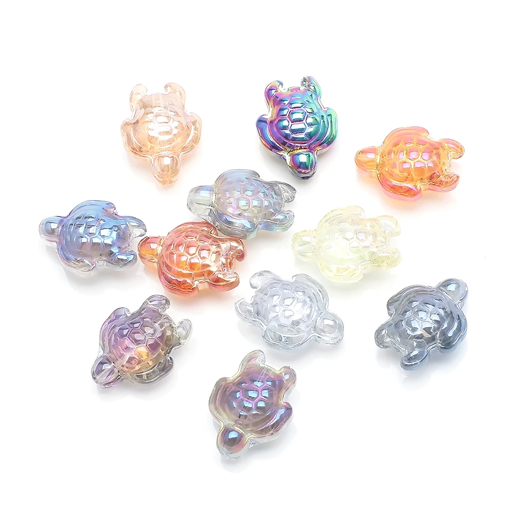 20 Pcs 14X18MM Crystal Sea Turtle Pendants Faceted Glass Loose Beads For DIY Jewelry Making Earings Necklace Supplier Bracelets