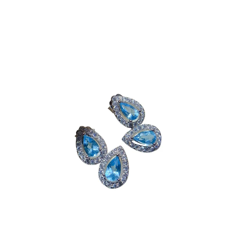 2026 3x5mm Natural Citrine Amethyst Topaz Garnet Water Drop Design Earring Silver 925 Earring for Women Daily Wear