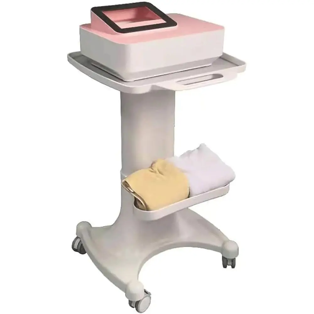 2-Tier Rolling ABS Beauty Cart with Wheels for Hairdressers and Barbers, Storage Trolley for Salon Essentials