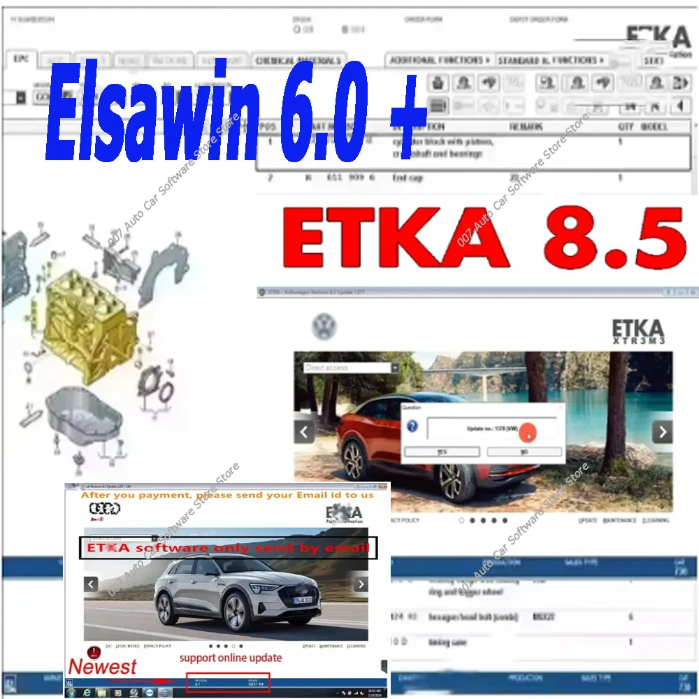 2026 Elsawin 6.0 + ET KA 8.5/8.3 Group Vehicles Auto Repair Software Electronic Parts Catalog for VW/AU/DI/SE/AT/SKO/DA