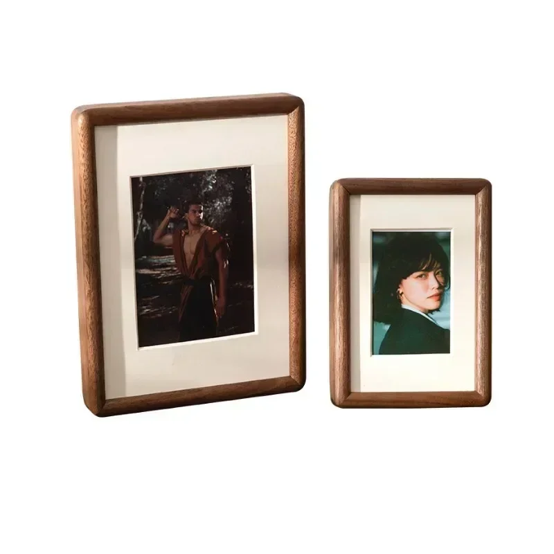 Black Walnut Photo Frame Real Wooden Round Corner Swing Table 6/7/8 Inch Mortise Tenon Photo Frame Home Decoration Picture Fram - Image 6