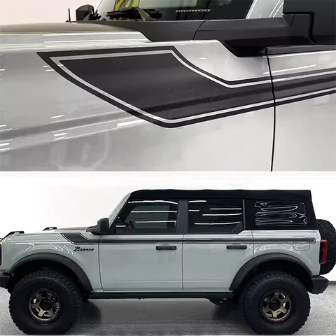 Custom Matt Black Waistline Sticker Stripe Decal Body Line Overlay Vinyl Wrap Film Accessories for Ford Bronco 2021 2022 2023