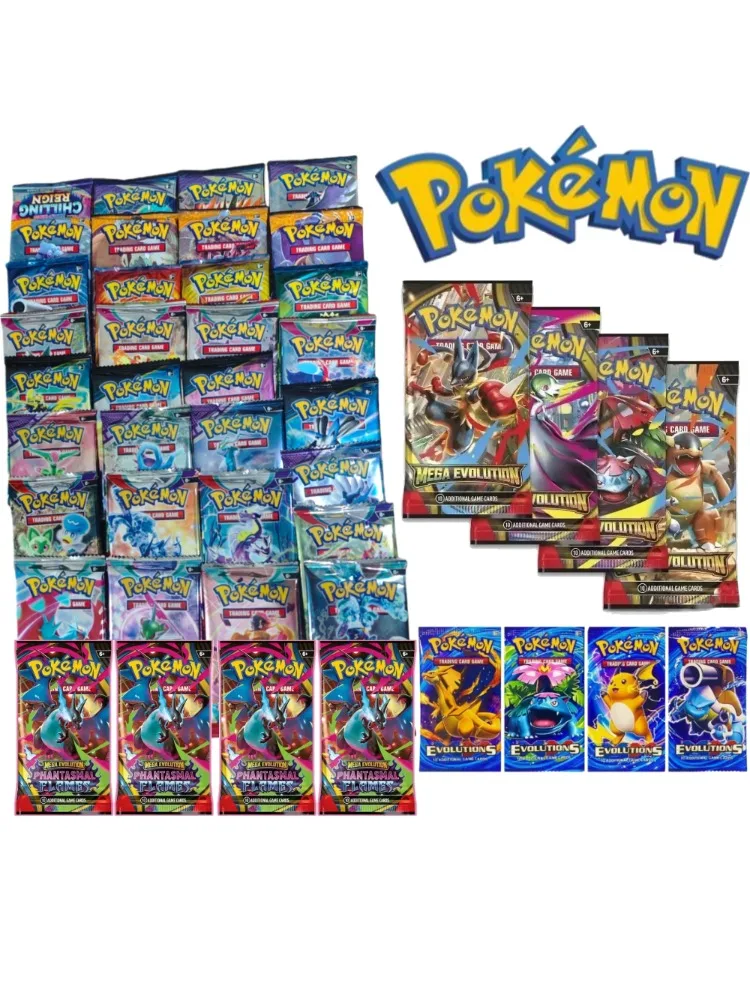 Pokémon-Karten 9+1 pro Packung TCG Mega Evolution Phantasmal Flames Booster Box Sammelkartenspiel Kollektionsset Englisch Pokémon