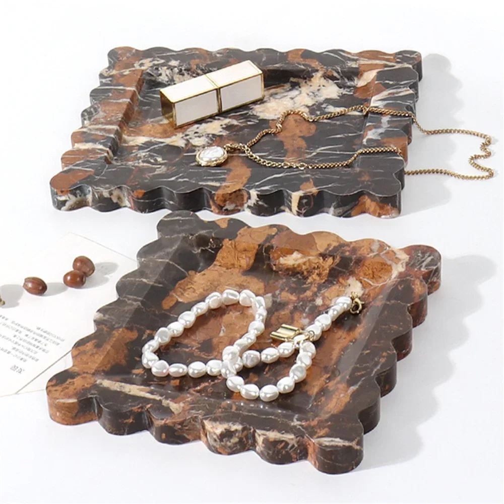 

Light Luxury Marble Tray Vanity Tray For Bathroom Kitchen Countertop Decorative Tray For Dressing Table Home Decoration