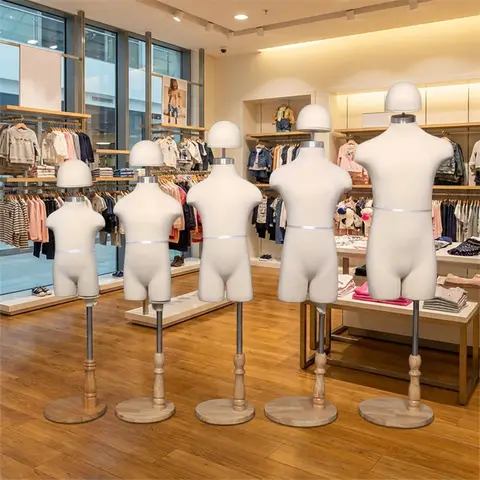 Maniquí de Torso Plegable de Tela, Ajustable con Abrazadera, para Exhibición de Ropa en Tiendas y Boutiques