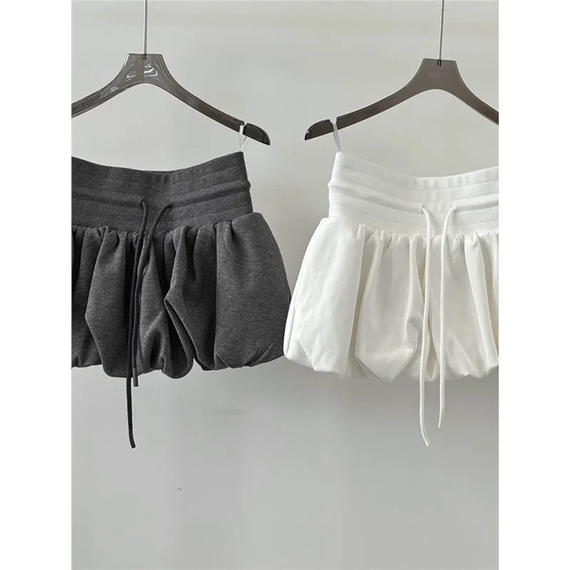 

Summer New plus Size Design Sensation Waist Slim Leg Straight Loose Slimming Flower Bud Fluffy Skirt Top Ultra ort Skirt