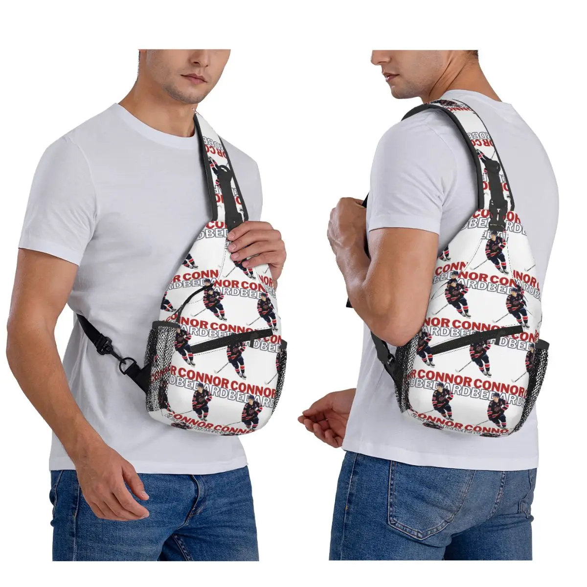 كونور ماك ديفيد 97 لإدمونتون أويلرز المشجعين حقيبة صدر للرجال الرجال الرافعة حقيبة ظهر كروسبودي حقيبة صدر للرجال المشي لمسافات طويلة Daypack حقيبة كتف