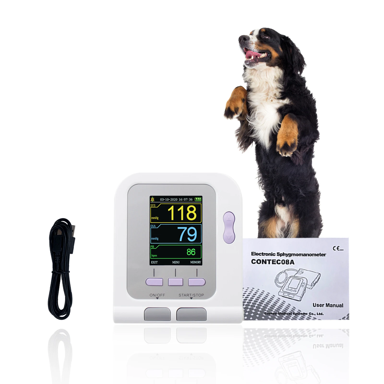 

CONTEC 08A-VET Veterinary Sphygmomanometer blood pressure diagnostic kit for pet clinic