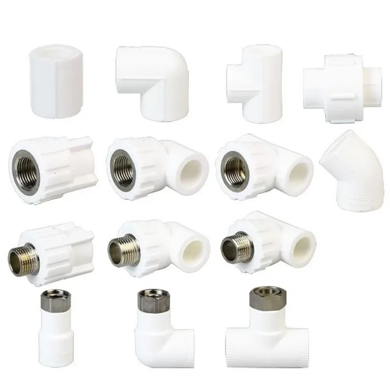 5 Pcs 20/25/32mm PPR Connector Pipe Fittings Elbow Direct Tee Hot Melt Inner and Outer Wire PPR Fitting Tube Connector