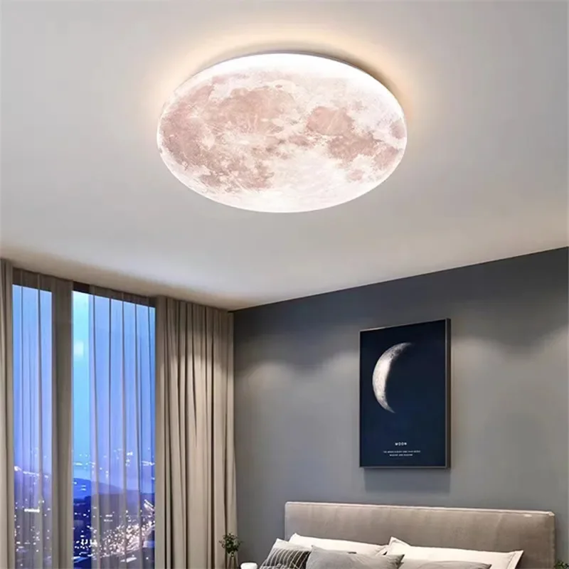 Imagem -02 - Luz de Teto Led Moon para Varanda Personalidade Lâmpada Criativa Fundo Romântico Nórdico Decoração do Quarto das Crianças Quarto