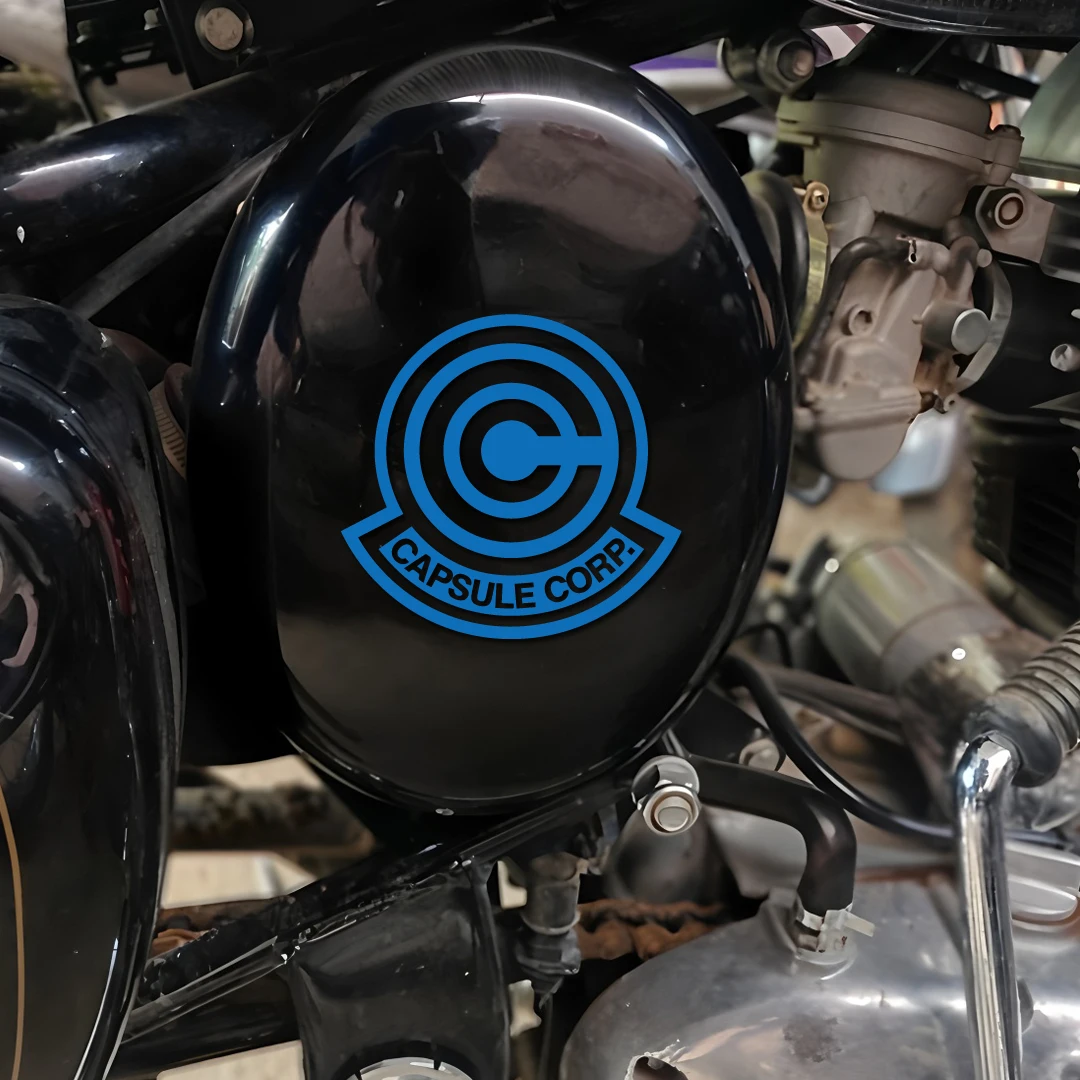 

Capsule Corp Anime Car Window Stickers, Sci-Fi Tech Logo Vinyl Decals for Vehicle & Motorcycle Body, Waterproof Sunproof Residue