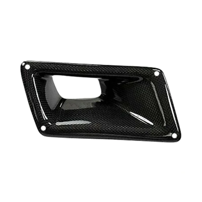 AT63-ألياف الكربون تقليم لنيسان 350Z Z33 2003-2009-الجانب الأيمن فتحة التهوية الحقيقية مدخل منفذ غطاء القناة لوحة المصد الأمامي للسيارة