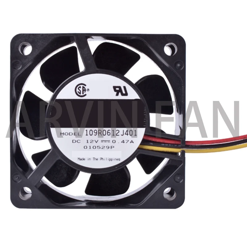 

Brand New Original 109R0612J401 60mm Fan 6025 60x60x25mm 12V 0.47A Double Ball Bearing Large Air Volume Cooling Fan