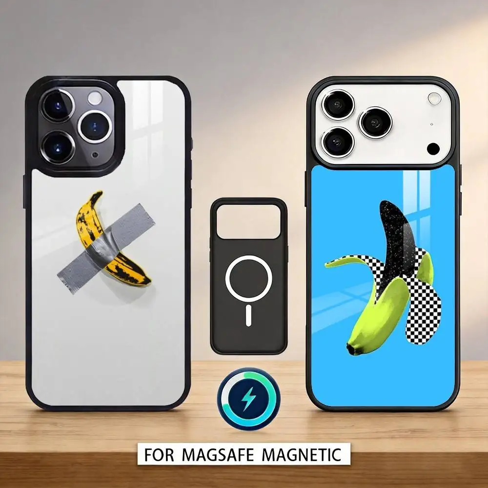 

1PC A-Andy W-Warhol Art Banana Phone Case For iPhone 17,16,15,14,13,12,Pro,Max For Magsafe Magnetic Wireless Charging