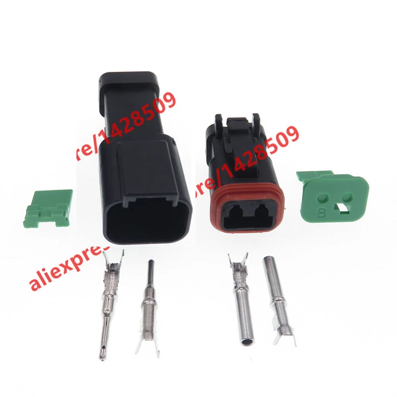 1 zestaw Auto DT 2 Pin Deutsch wodoodporna kobieta mężczyzna motoryzacja złącze stykowe wtyczka DT04-2P-E005 DT06-2S-EP06