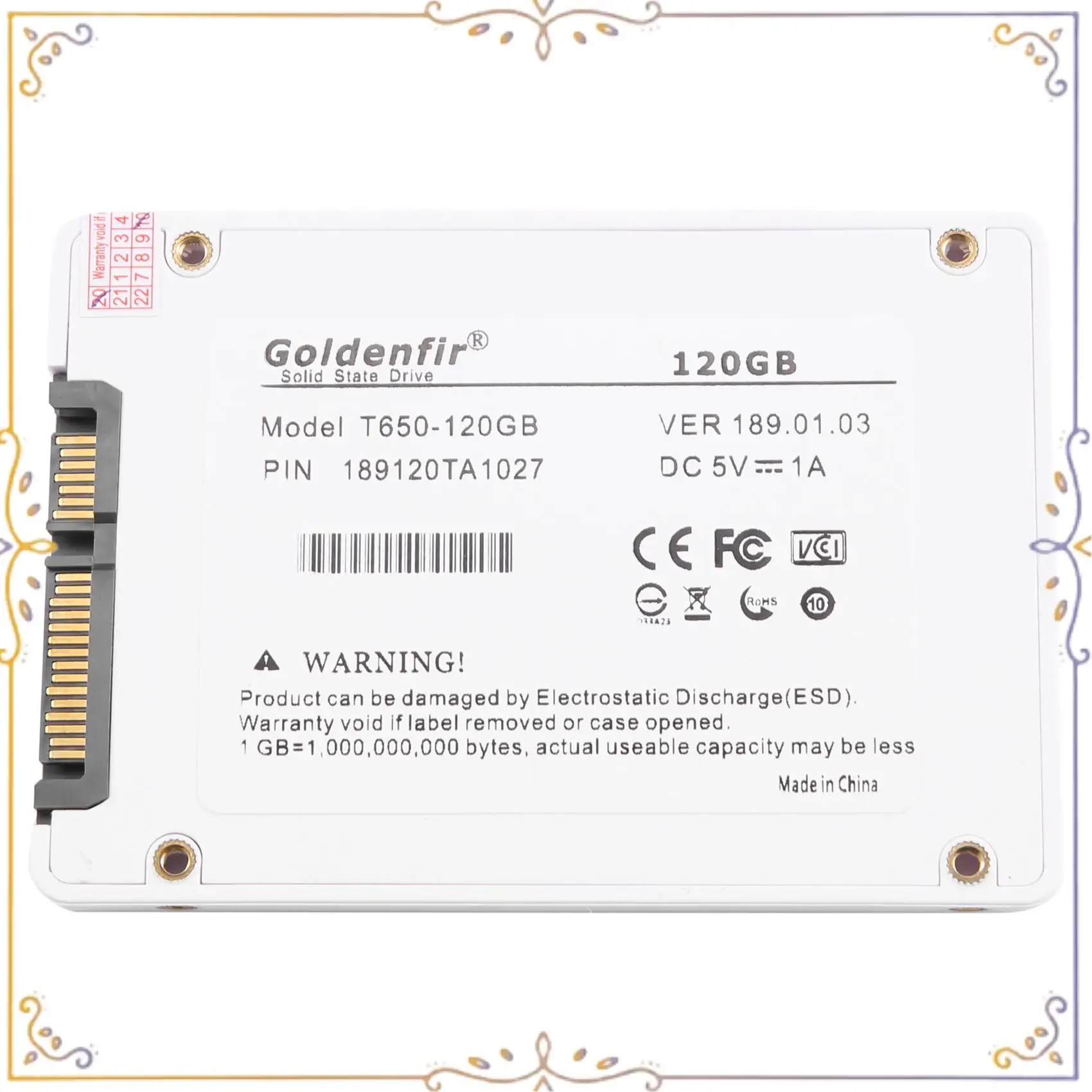 AU67-Goldenfir SSD 120GB SSD 2.5 Disco Rígido Discos de Estado Sólido SSD Interno de 2,5 Polegadas