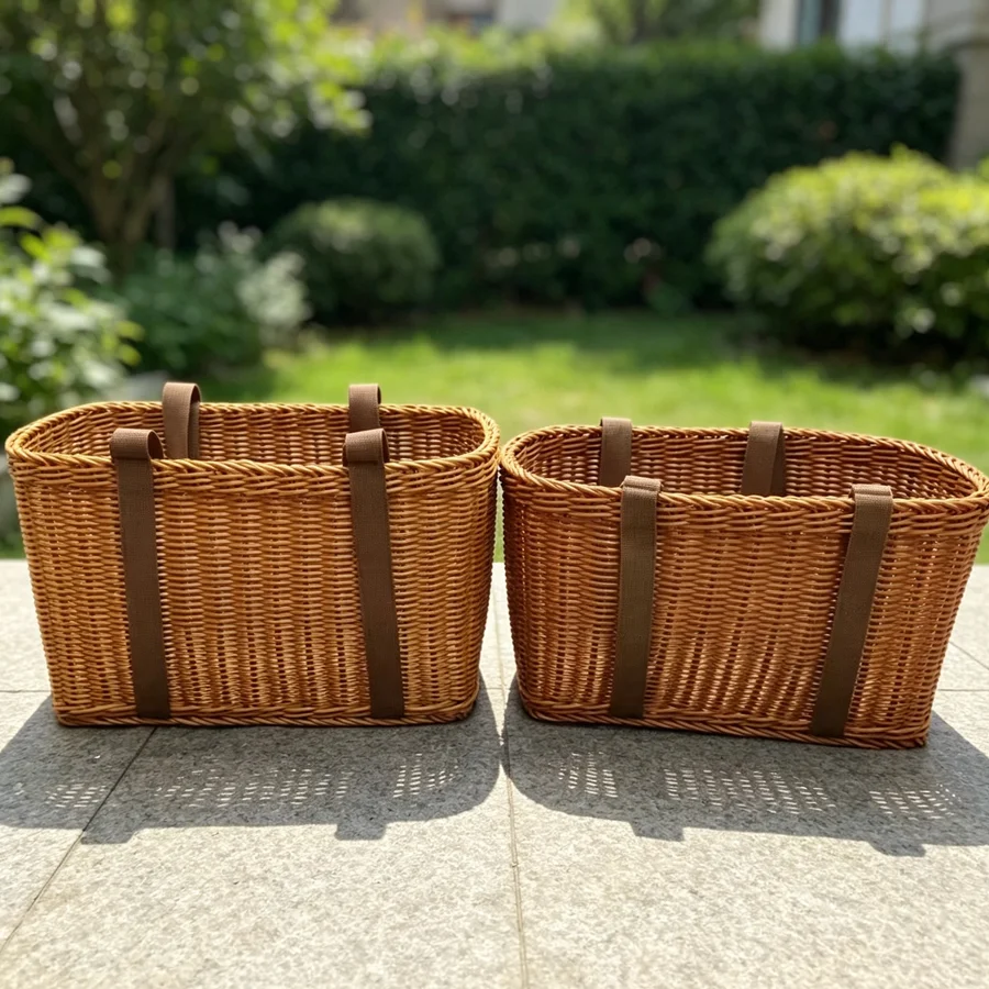 2pcs Hand woven Handheld Baskets/Size Shopping Baskets/Set Baskets/Picking Baskets/Harvesting Baskets/Storage Baskets/Garden
