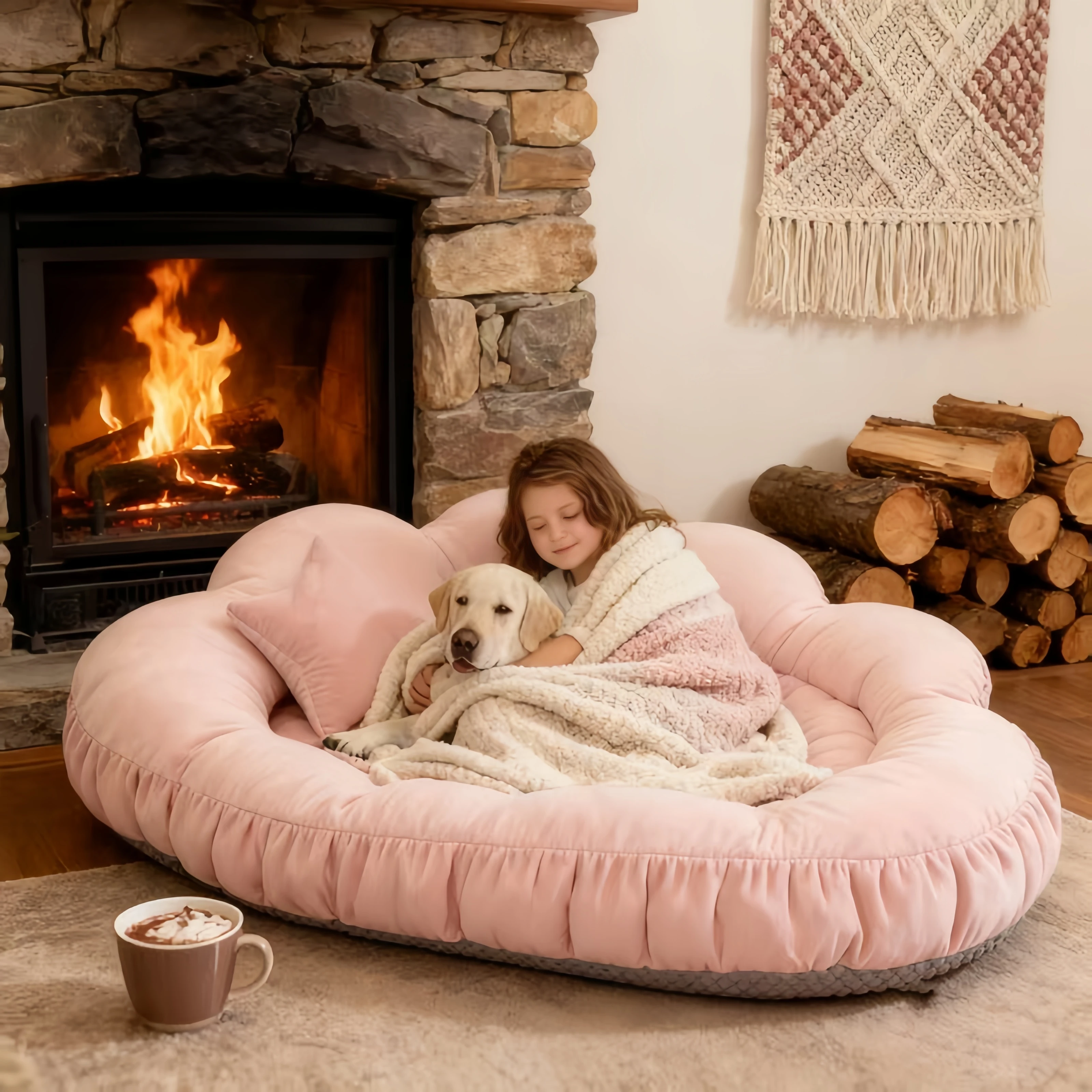 Custom Human Dog Bed Orthopedic Dog Bed For Large Dogs With Soft Polyester Memory Foam And Modern Fashion Waterproof Washable Co