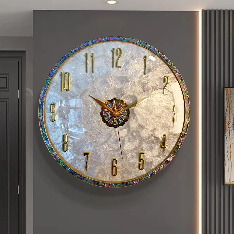 

Round Fashion Wall Clocks Nordic Restaurant Luxury Digital Living Room Wall Watch Art Mural Relogio De Parede Home Decoration