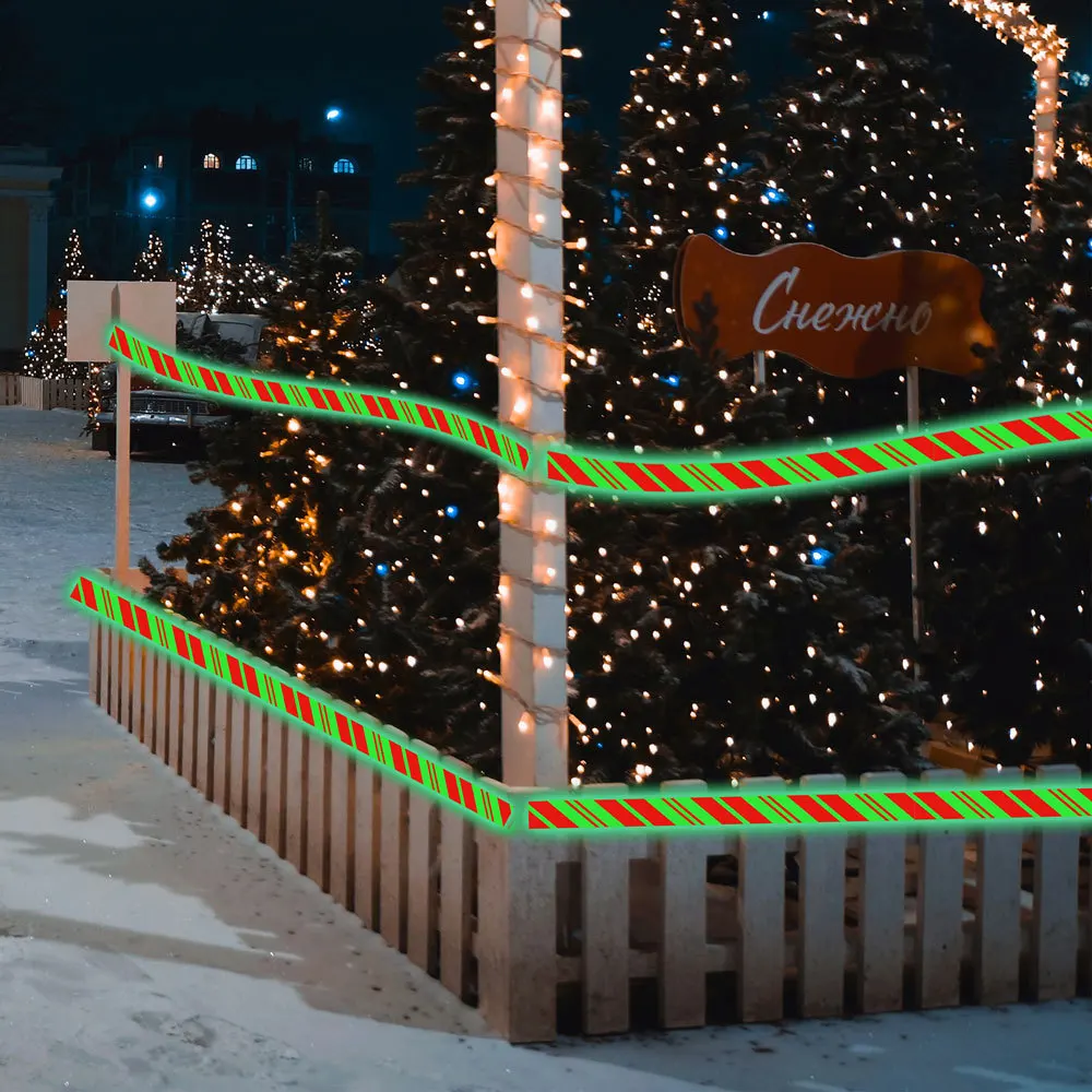 Christmas Decorations Glow-in-the-Dark Warning Tape PVC Fluorescent Hazard Warning Strip Barrier Tape
