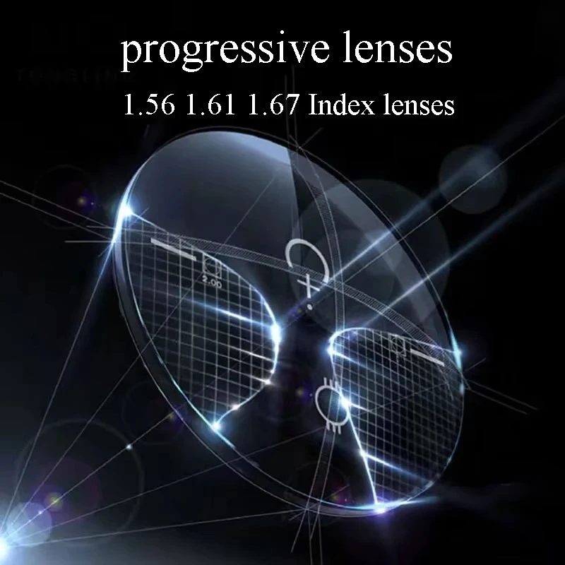 

1.56 1.61 1.67 (ADD +0.75~+3.00) Progressive Multifocal Lenses Prescription Myopia Hyperopia Short Middle Far Resin Lens