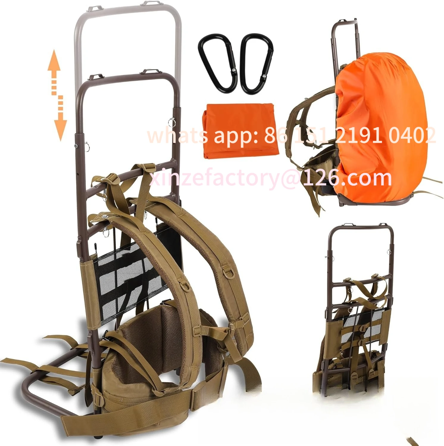 

Customizable Aluminum Alloy Hiking Long Distance Load Comfortable Backpack Rack Outdoor Sports Padded Back