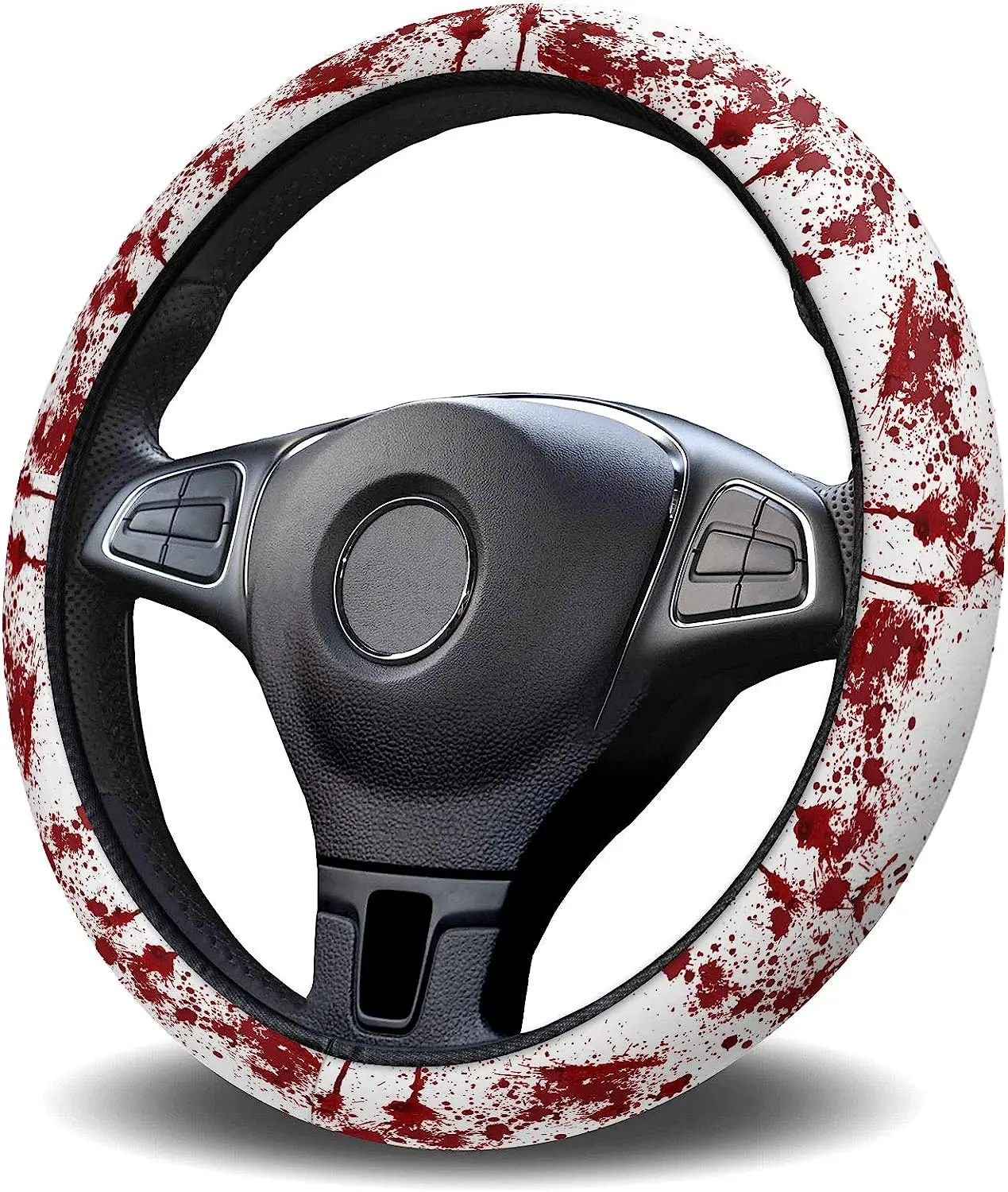 Universal Steering Wheel Cover for Women Men Halloween Horror Bloody Hands 15 Inch Anti-Slip Washable Breathable Car Accessories