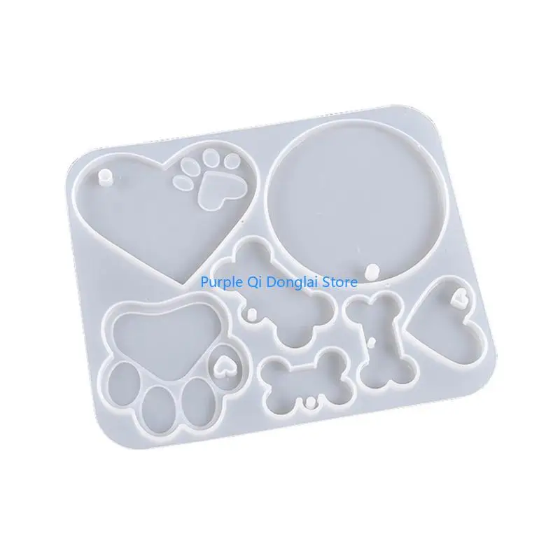 L21E Pet Label Mold Resin keychain Pendants Silicone Mold DIY Home Art Crafts Making