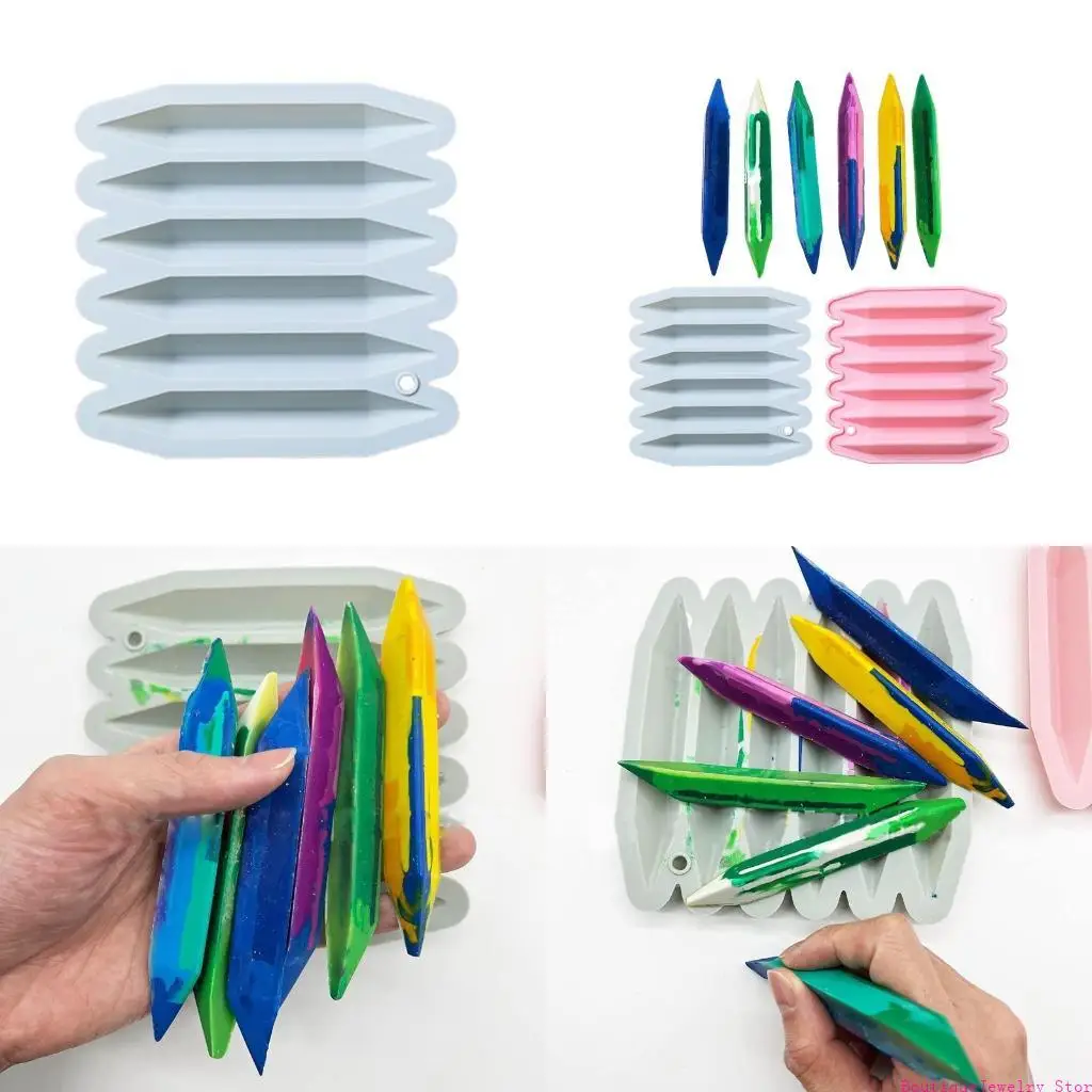 E1PE Double Tipped 3D Crayon Silicone Mold Reusable Crayon Mold Handmade Crayon Silicone Mold for Enthusiasts