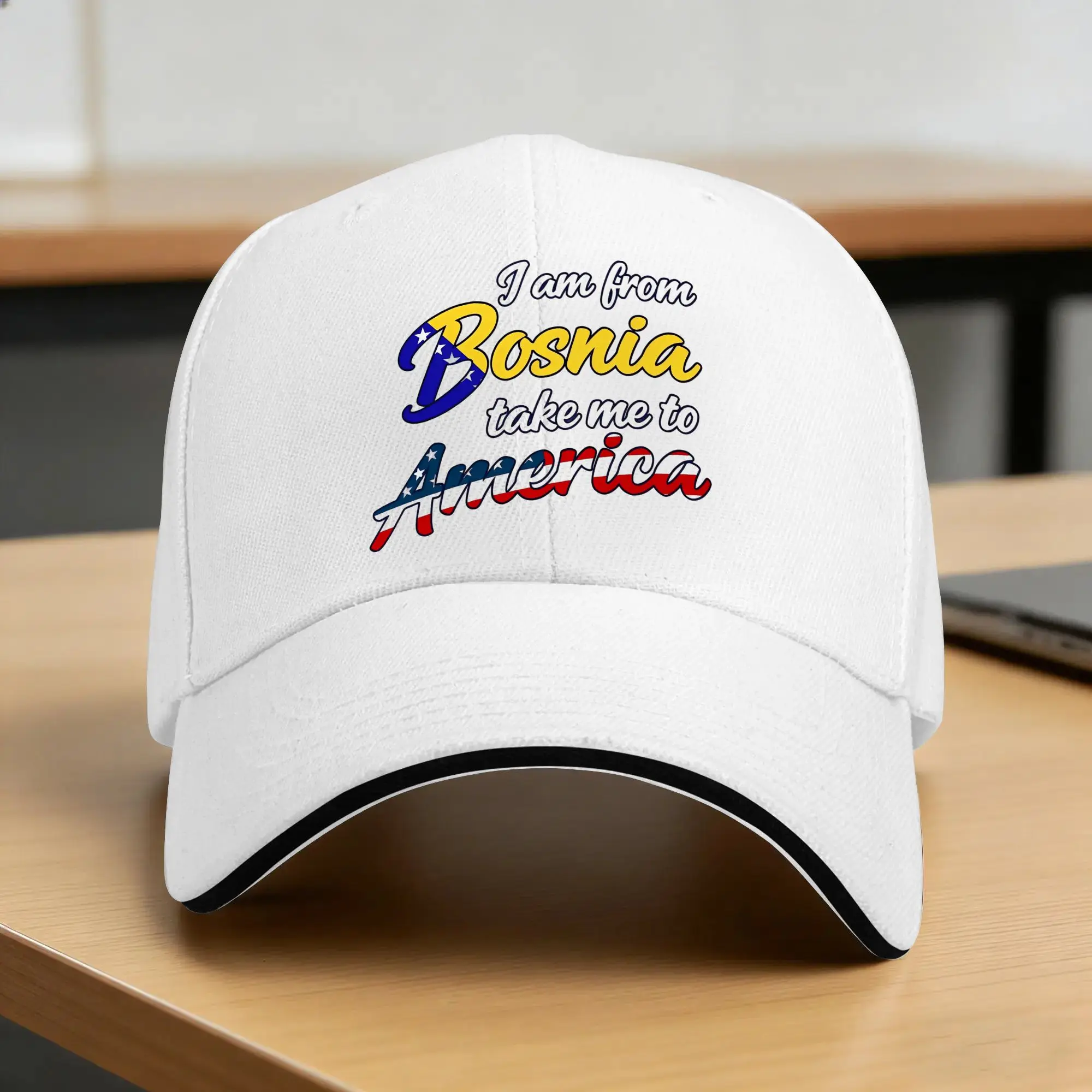 I Am From Bosnia Please Take Me To America Casual Baseball Cap  Tennis Skate Trucker Hat Summer Stylish Baseball Caps