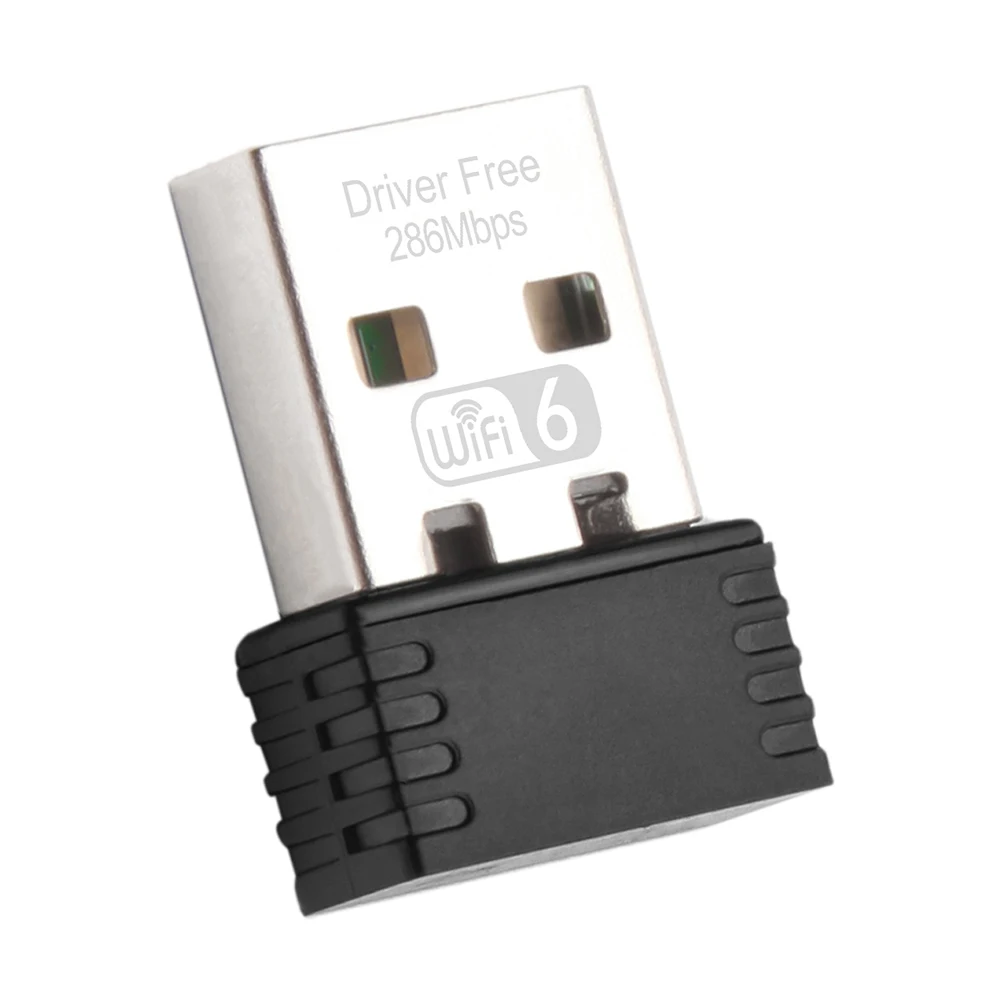 WIFI6 USB WIFI بطاقة الشبكة محرك مجاني 2.4 جيجا هرتز USB دونغل واي فاي محول 286.8Mbps 802.11b/g/n/ax لأجهزة الكمبيوتر المحمول