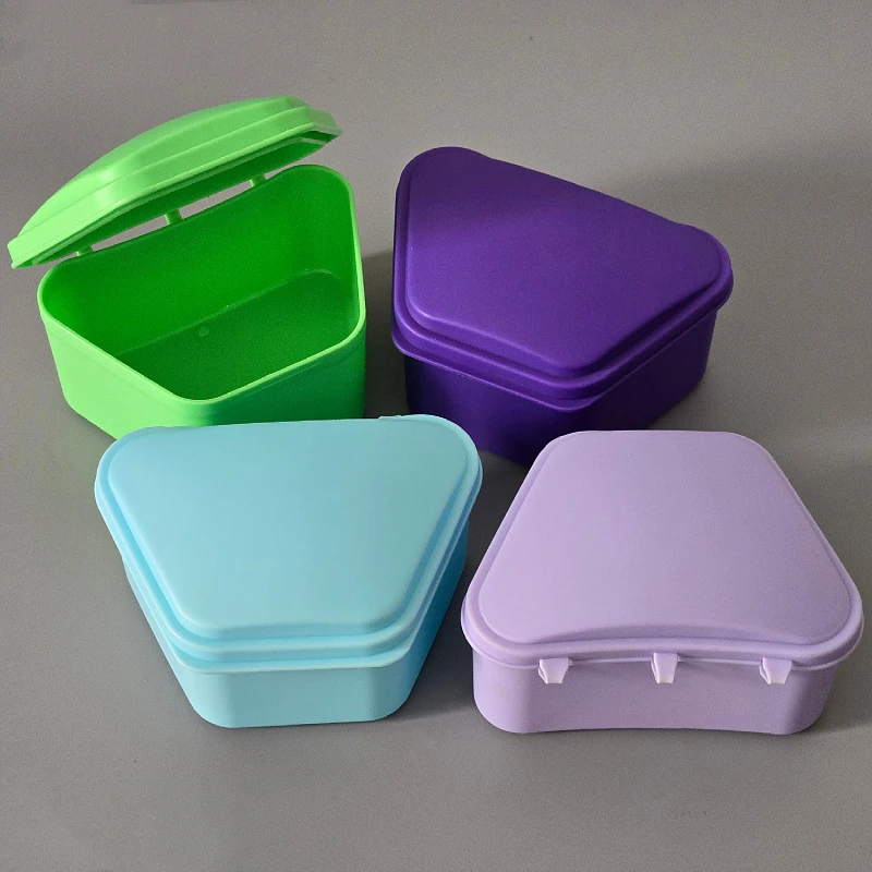 30 Pcs Colorful Dental False Tooth Box Oral Plastic Cleaning Retainer Case Denture Care Box