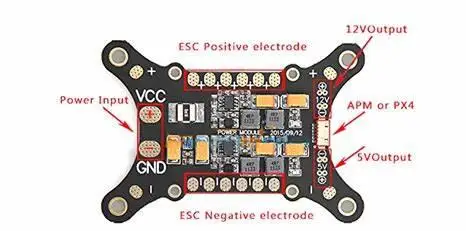 APM / PIXHAWK / PX4 5 in 1 PDB Super Shock Absorber Integrated Power Module ESC Power Distribution Board 5V & 12V BEC