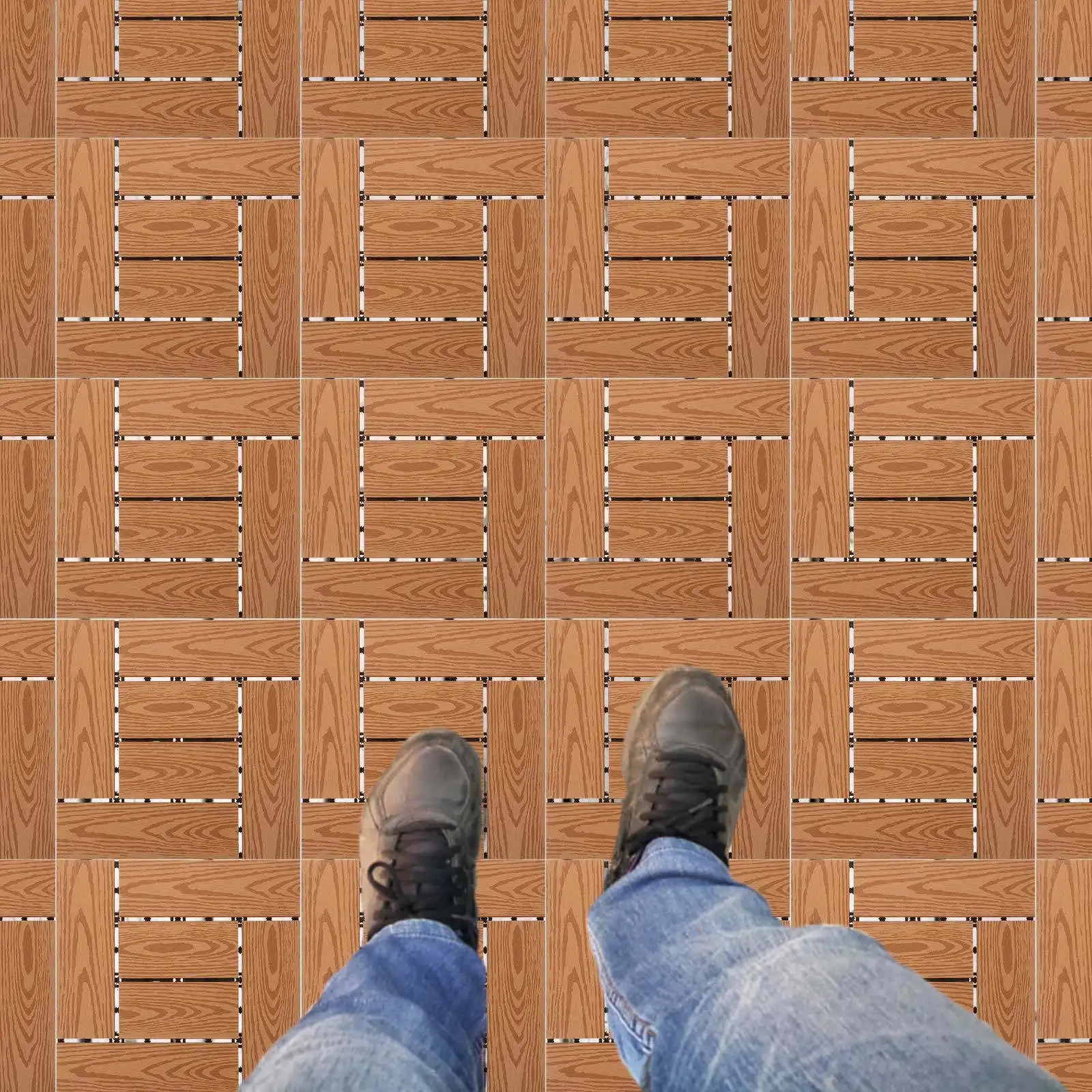 

Interlocking Deck Tile for Outdoor Use Robust Low-Maintenance Floor System Suitable Balcony Garden Porch Backyard Elegant