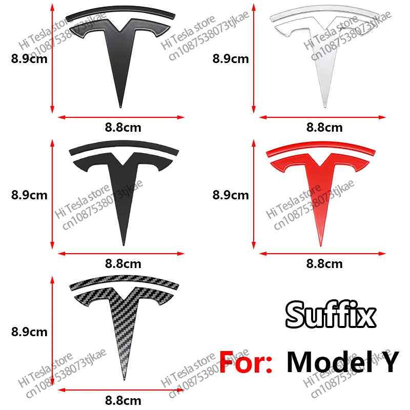 2pcs original car logo front and rear car logo stickers Tesla Model 3 Model Y carbon fiber accessories fashion car modification