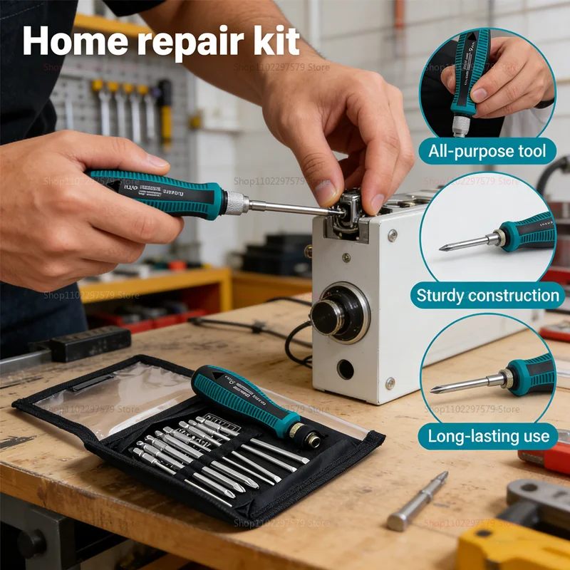 

Набор из 9 насадок для отверток, комплект для ремонта дома, мини-отвертки для электроники и обслуживания оборудования, портативная сумка для хранения