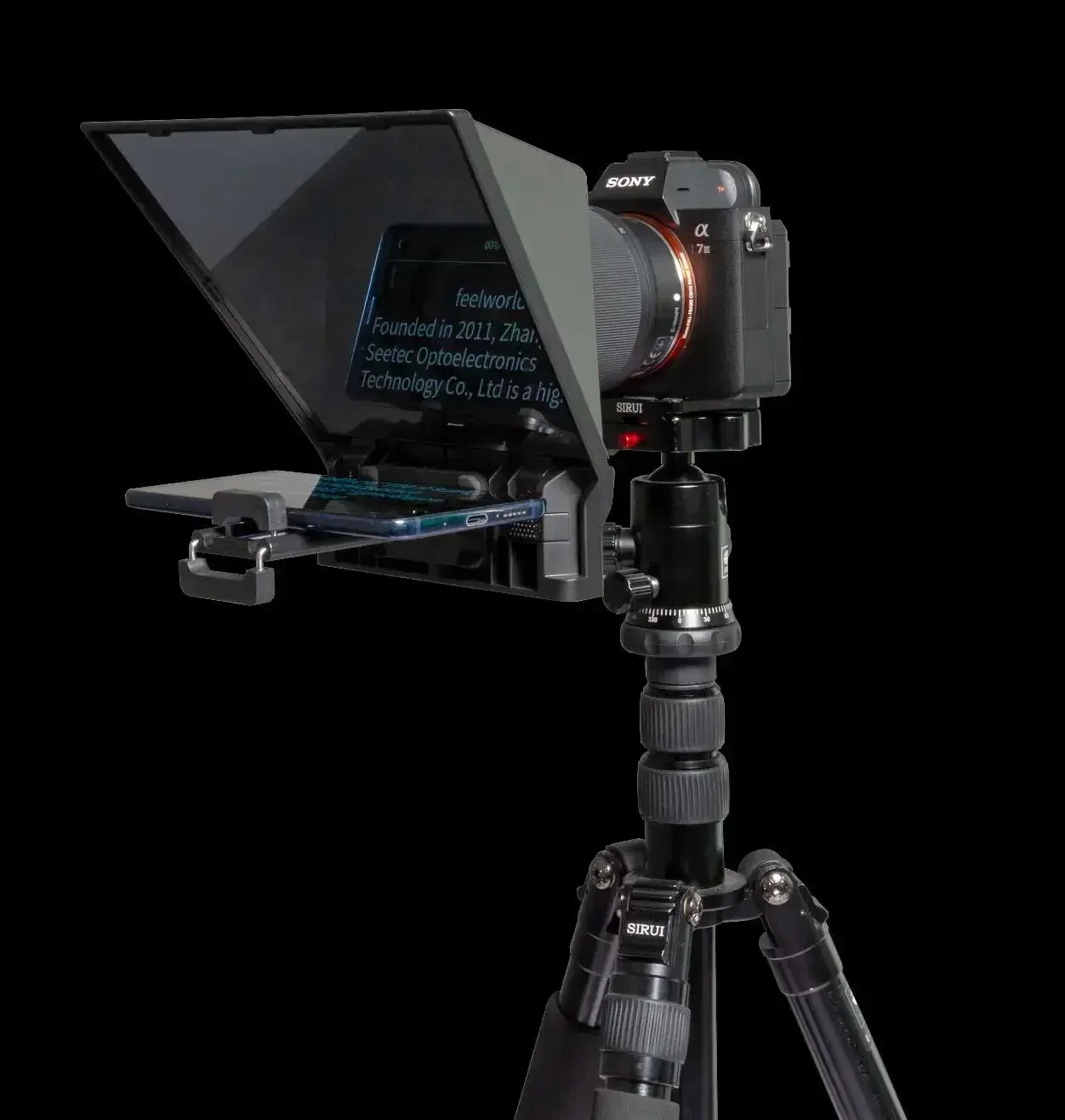 

2025FEELWORLD TP2 Remote Control & Lens Adapter Rings Smartphone/Tablet/DSLR Camera Portable Teleprompter